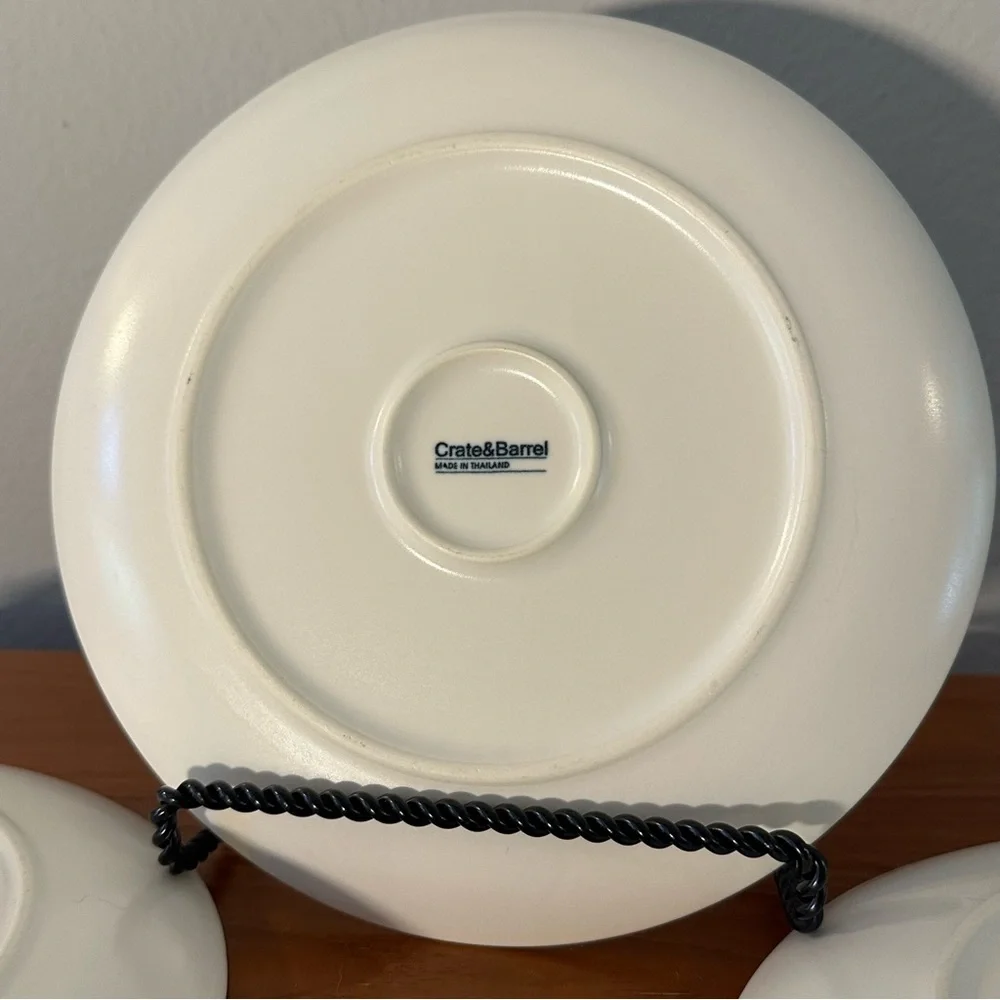 3 Crate & Barrel CBL175 Orange Center White Border 8 1/4